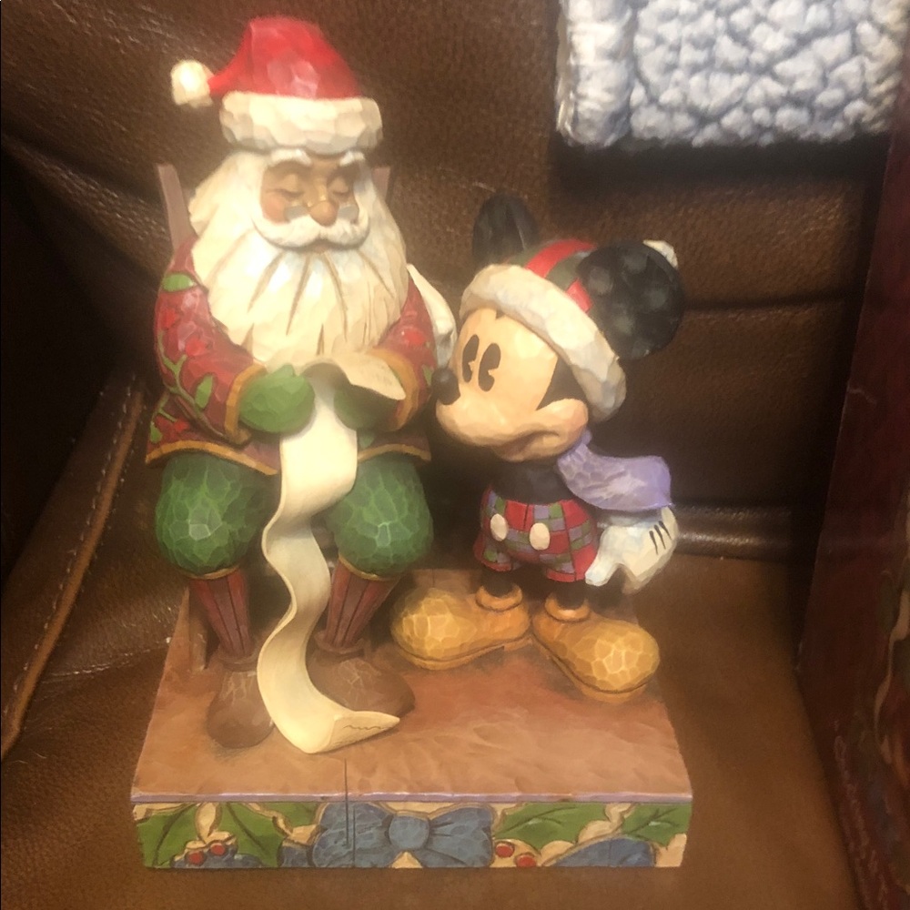 Disney Holiday Santa and Mickey Figurine - Red, Green, Black, Gold, Purple